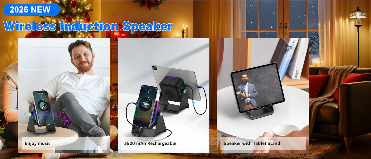 Ayubishop 5-in-1 Wireless Induction Speaker Bluetooth